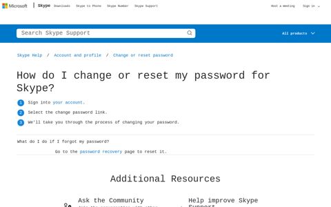 How do I change or reset my password for Skype? | Skype ...