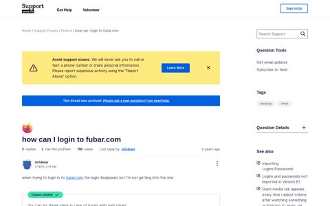 how can I login to fubar.com | Firefox Support Forum | Mozilla ...