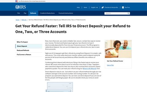 Get Your Refund Faster: Tell IRS to Direct Deposit your ...