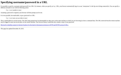 Specifying username/password in a URL - Rutgers CS
