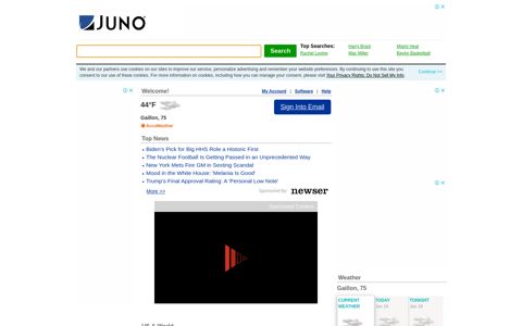 50°F - Juno - My Juno Personalized Start Page - Sign in