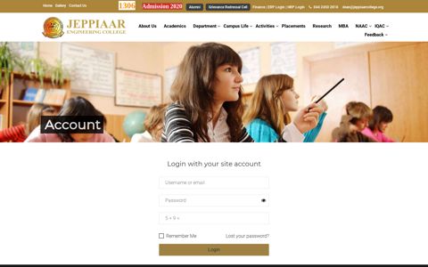Login with your site account - Jeppiaar – Engineering College