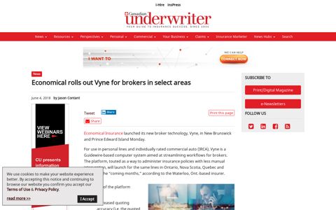 Economical rolls out Vyne for brokers in select areas ...