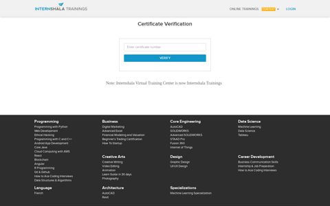Certificate Verification | Internshala Trainings