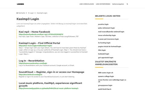 Kasimp3 Login | Allgemeine Informationen zur Anmeldung