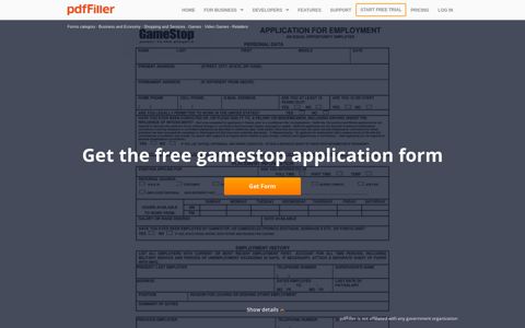 Gamestop Application - Fill Online, Printable, Fillable, Blank ...