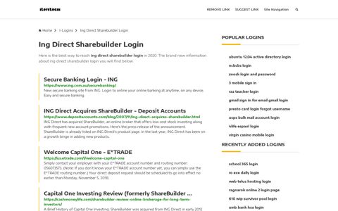 Ing Direct Sharebuilder Login ❤️ One Click Access - iLoveLogin
