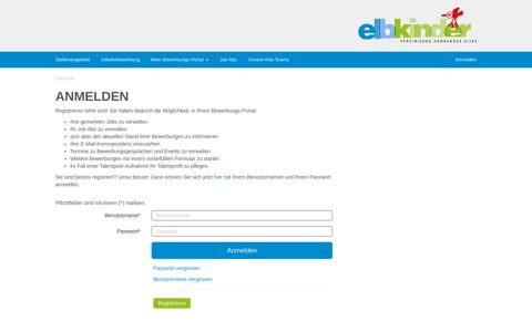 Anmelden | Elbkinder - Vereinigung Hamburger Kitas