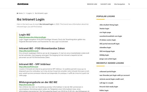 Ibz Intranet Login ❤️ One Click Access - iLoveLogin