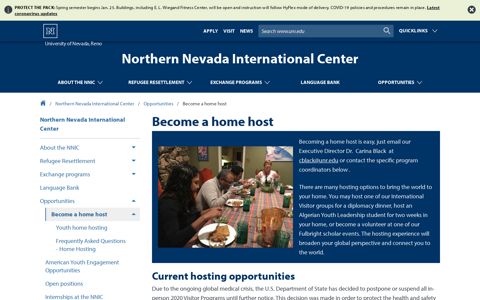 Home Host | Northern Nevada International Center | University ...