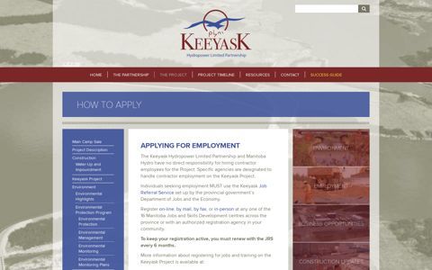 How to Apply – Keeyask Hydropower Limited Partnership