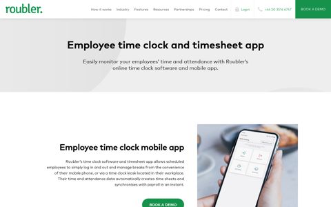 Employee Time Clock App & Kiosk Software Roubler UK