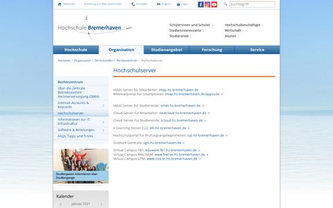 Hochschulserver: Hochschule Bremerhaven