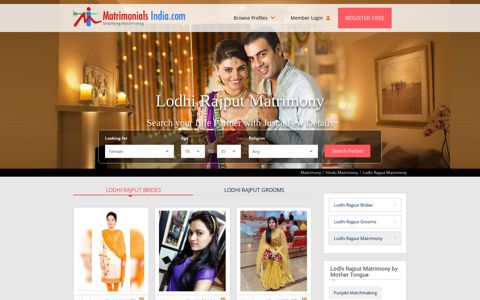 Lodhi Rajput Matrimony - Matrimonials India