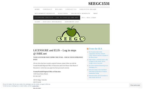 LICENSURE and ELIS – Log in steps @ ISBE.net | SEEGC1531