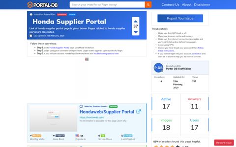 Honda Supplier Portal - Portal-DB.live