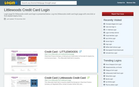 Littlewoods Credit Card Login - Loginii.com
