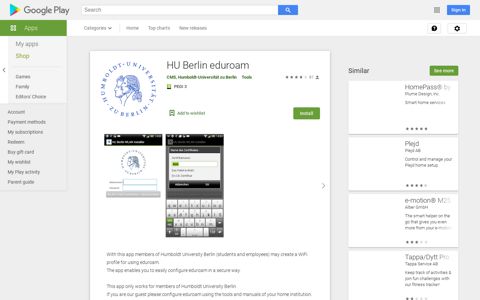 HU Berlin eduroam – Apps on Google Play