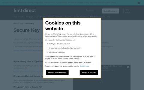 Help with Secure Key | first direct