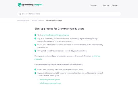 Sign-up process for Grammarly@edu users – Grammarly ...