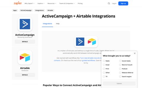 Connect your ActiveCampaign to Airtable integration in 2 ...