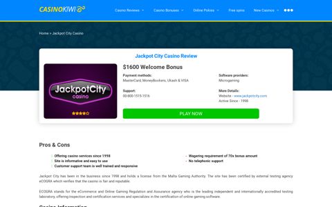 Have a squiz at JackpotCity & get your NZ$1600 bonus ...