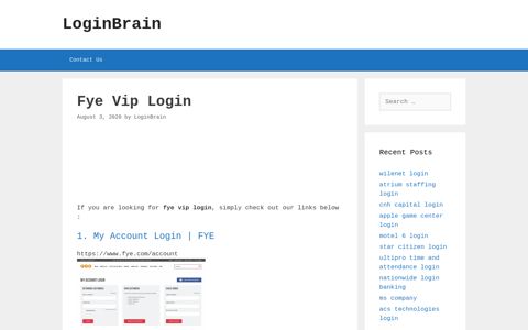 Fye Vip - My Account Login | Fye - LoginBrain