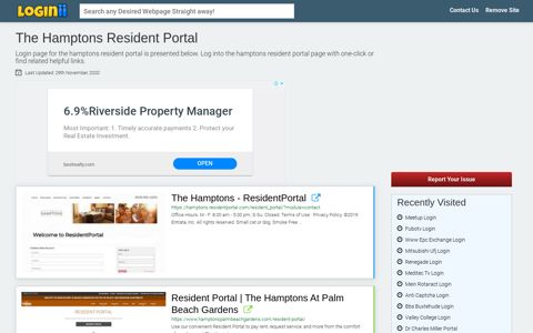 The Hamptons Resident Portal - Loginii.com