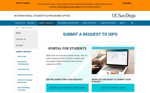 Submit a Request to ISPO