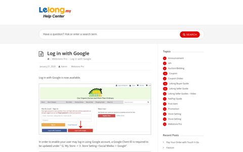 Log in with Google – Lelong.my Help