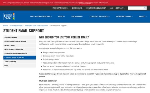 Student Email Support | George Brown College