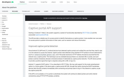 Captive portal API support | Android Developers