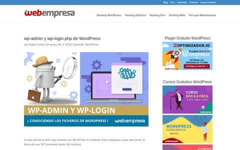 wp-admin y wp-login.php de WordPress - Webempresa