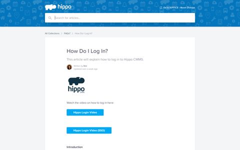 How Do I Log In? | Hippo Help Center - Hippo CMMS