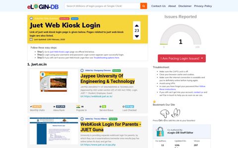 Juet Web Kiosk Login - A database full of login pages from all ...