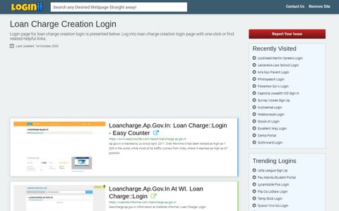 Loan Charge Creation Login - Loginii.com
