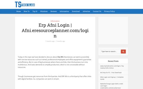 Erp Afni Login | Afni.eresourceplanner.com/login - Trick Slash