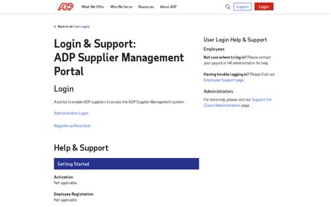 Login & Support | ADP Supplier Management Portal - ADP.com