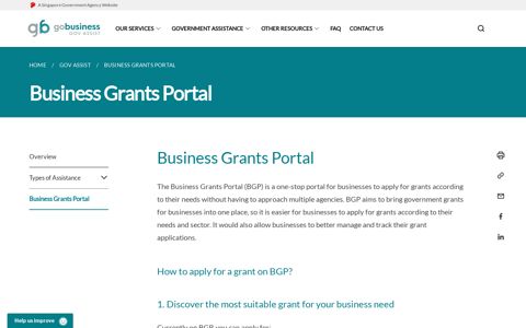 Business Grants Portal - GoBusiness Gov Assist