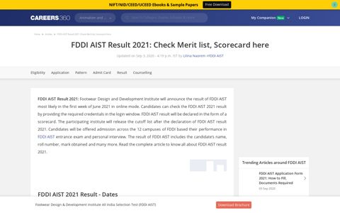 FDDI AIST Result 2021 - Check FDDI AIST Scorecard, Merit ...