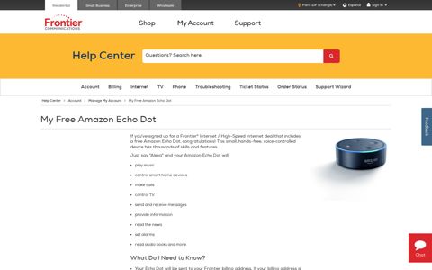 My Free Amazon Echo Dot | Frontier.com