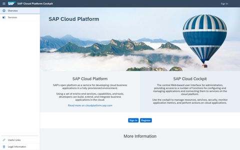SAP Cloud Platform Cockpit: Home [Europe (Rot)] > Overview