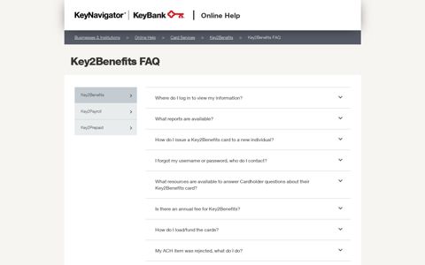 Key2Benefits FAQ - KeyBank