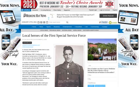 Local heroes of the First Special Service Force - Medicine Hat ...