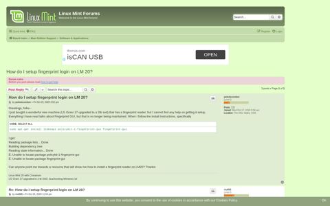 How do I setup fingerprint login on LM 20? - Linux Mint Forums