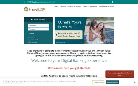 Online Banking Login - HawaiiUSA Federal Credit Union