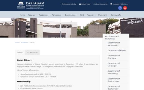 Library - Karpagam Academy of Higher Education