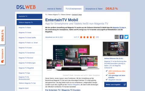 EntertainTV Mobil - für Entertain unterwegs auf Tablet ...