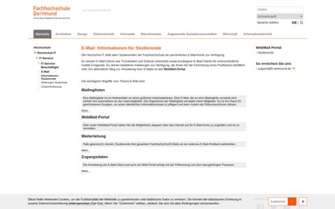 E-Mail: Informationen für Studierende - FH Dortmund