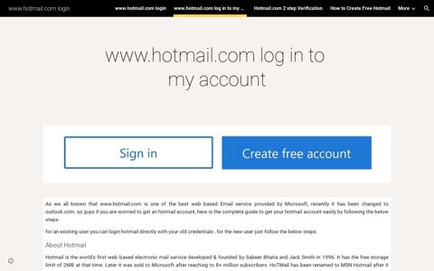 www.hotmail.com login - www.hotmail.com log in to my account